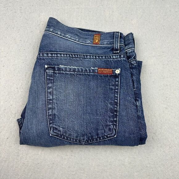 7 For All Mankind The 1984 Boyfriend Jeans Women's Size 28 Cropped Raw Hem 7FAMK - Picture 1 of 15